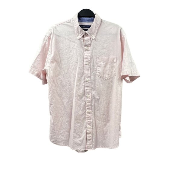 Crown & Ivy Shirt Men LG Pink Seahorse Classic Fit Authentic Southern Shirting - Picture 1 of 14